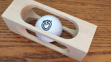 Golf Ball in a Block of Wood
