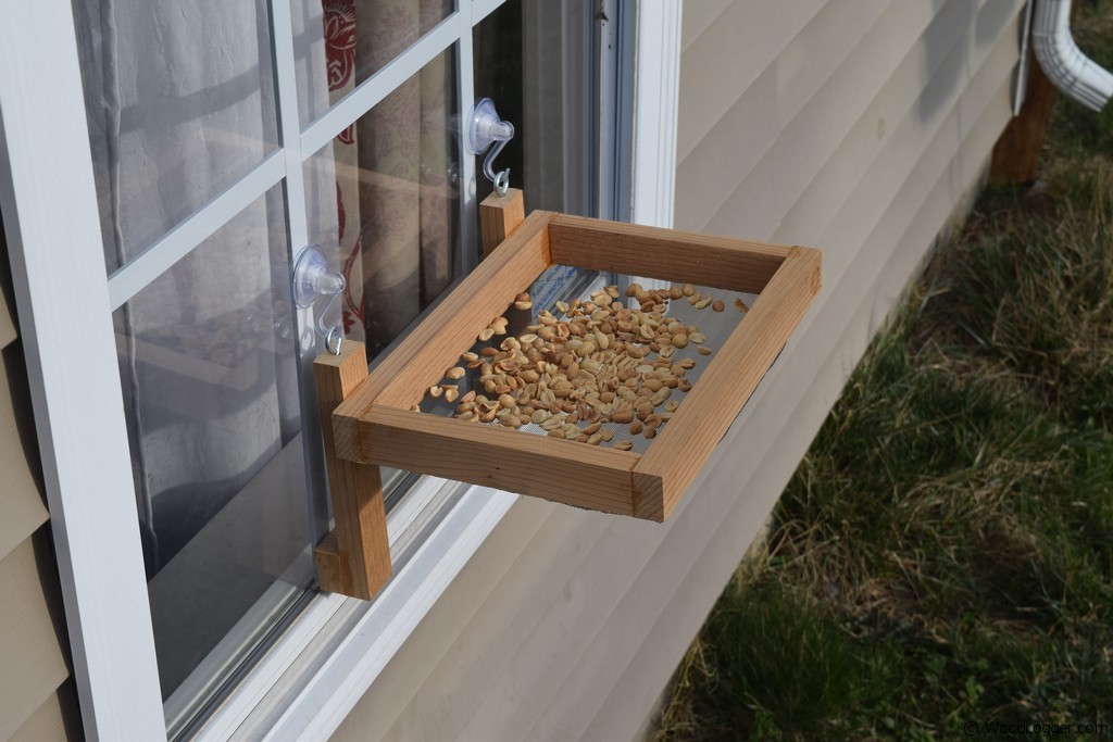 DIY Bird Feeder on the Window, Wood Bird Feeder Platform Bird Feeder 